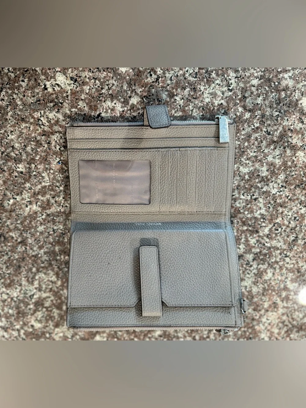 Michael Kors Taupe Pebbled Leather Wallet